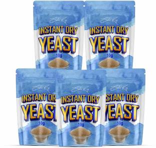 Bake King Pack of 5 Instant Dry Yeast Powder 10gm each for kulchas, Pizza & Breads making Yeast Powder