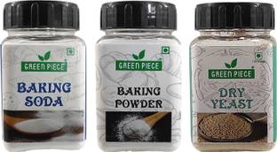 GREEN PIECE Baking Powder (100gm),Baking Soda (100gm) and Dry Yeast (50gm) (Pack of 3) Baking Powder