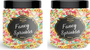 Denali Rainbow Sprinkles|Fancy Strands|Vermicelli Sprinkles|Cake & Ice Cream decoration Topping Solid