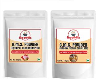 foodfrillz CMC Powder & GMS Powder (100 g x 2) Carboxymethyl Cellulose (CMC) Powder