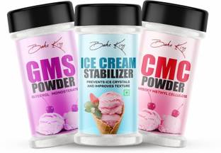 Bake King Ice Cream Stabilizer Powder 50gm, GMS Powder 50gm and CMC Powder 50gm Raising Ingredient Powder