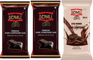 Denali Extra Premium Dark+Dark slabs 2 combo compound slabs|Baking Cakes|Muffins Chocolate Baking Bars Solid