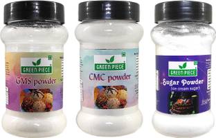 GREEN PIECE Ice cream Powder Combo of CMC Powder and GMS Powder And Ice cream Sugar Carboxymethyl Cellulose (CMC) Powder