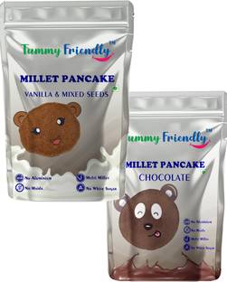 TummyFriendly Foods Millet Pancake Mix - Chocolate, Seeds. HealthyBreakfast. 2 Packs 150g Each Cocoa Powder
