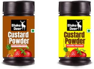 Blakedeer Custard Powder | Chocolate & Vanilla Flavour | 200g Pack (2 x 100g) Custard Powder