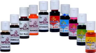 Papilon Food Essence And Colour 20ml Pack of 10x20ml For Cake| Cookies| Icecream Topping Liquid