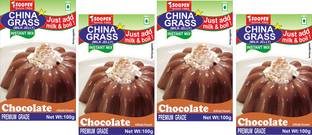 SOOPER CHINA GRASS CHOCOLATE 100g X 4 PACKS Jelly Powder