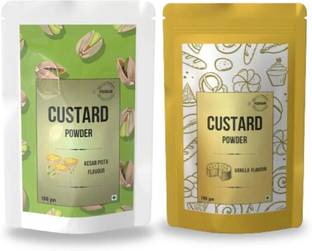 POONAM CUSTARD Premium Combo - Pista & Vanilla Custard Powder | Desert Mix Custard Powder