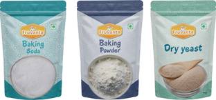 Fruvanta Baking Powder (100gm) , Baking Soda (100gm) and Dry Yeast (50gm) (Pack of 3) Baking Soda Powder