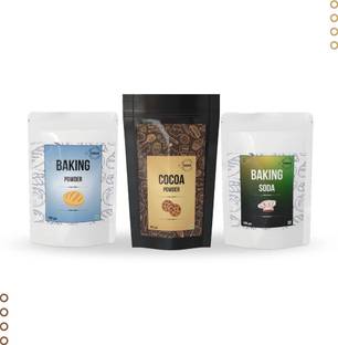 POONAM CUSTARD :Combo Pack of 3 - Baking Soda, Cocoa Powder and Baking Powder - 100 gm Each Baking Powder