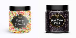 Denali Dark Choco Chips & Rainbow Sprinkles|Cakes, Cookies, Ice Cream, Desserts topping Topping Solid