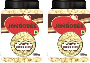 JAMBOREE White Choco Chips | Ideal for Baking | Cake Decoration | Milk Shake Smoothi 300g Choco Chips Solid