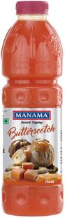 MANAMA Butterscotch Crush 1Litre for Ice Creams, Shakes and Brownies Topping Liquid