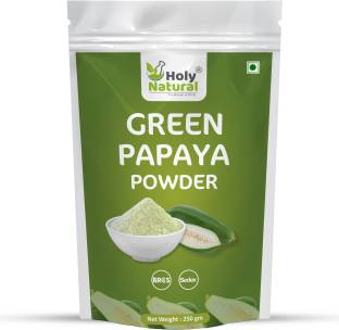 Holy Natural Green Papaya Fruit Powder 250gm, Raw or Kaccha Papaya Powder, Edible Grade Topping Powder
