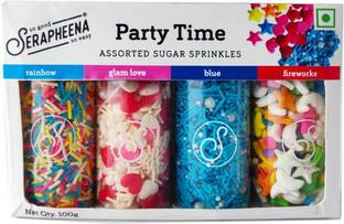Serapheena Sugar Sprinkles for Cakes & Cupcakes Decoration|Party Time|100 g Topping Semi Solid