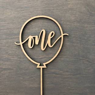 STONE X Cake Topper For One Year Baby (Golden Pack of 1) Cake Topper