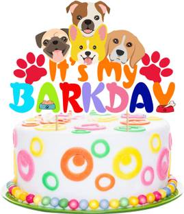 ZYOZI Puppy Dog Birthday Party Cake Decoration Dog Face Happy Birthday Cake Topper Cake Topper