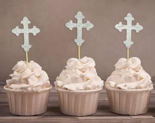 Darling Souvenir Christening Baptism Cupcake Toppers, Dessert Decorations Pcs 20 Cupcake Topper