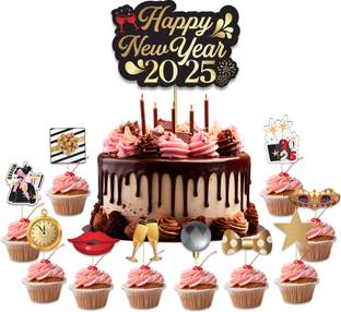 Festiko Happy New Year 2025 Cake Topper