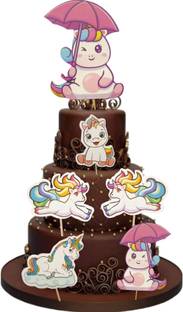 PrezzieBush Cute Unicorn Cake Toppers Cake Topper