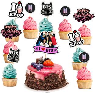 RG Accessories BTS Theme Cake Topper For Birthday Cake Decoration 1 Set Cake Topper