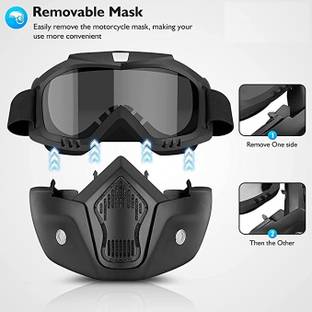 PAL CREATION BLACK 02 Bike Riding Face Mask, Face Shield Motorcycle Goggles Motorcycle Safety Visor