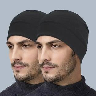 ALPHA STYLIST Black Helmet Skull Cap for Men & Women