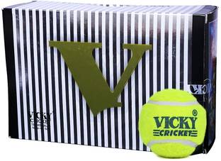 scq VICKY Cricket Tennis Ball, Yellow Cricket Tennis Ball (Pack of 6, Yellow) Cricket Tennis Ball