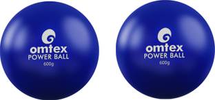 omtex Weighted Powered Balls 600 g for Hitting, Batting and Pitching Training - Blue Cricket Rubber Ball