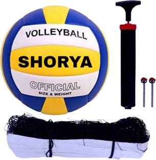 SUMANGALAM ENTERPRISES SHORYA PREMIUM VOLLEYBALL WITH AIR PUMP AND NET (SIZE-4) Volleyball - Size: 4