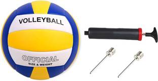 SHORYA Super Quality pvc volleyball Size - 5 With Air Pump with 2 Niddle Volleyball - Size: 4