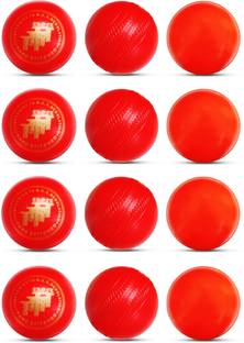 TrofT Red Non Toxic Plastic Cricket Ball (50 Gm Per Ball) Cricket Training Ball