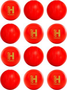 Heega Sports Red Non Toxic Plastic Cricket Ball (80 Gm Per Ball) Netball - Size: 4
