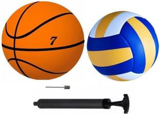 gamers hub COMBO of Basketball SIZE-7 and Volleyball+ Air Pump, Volleyball - Size: 5