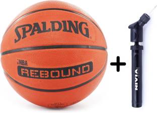 SPALDING Rebound (Size 5) + Ball Pump Combo Basketball - Size: 5