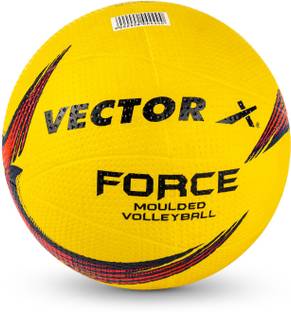 VECTOR X Force Rubber Moulded Durable & Waterproof Indoor Outdoor Beach ball + Air Pin Volleyball - Size: 4