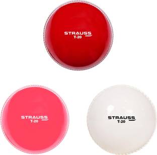 Strauss T-20 Ball | Premium Cricket PVC Balls | Mid Weight | Soft | Match/Practice Cricket Synthetic Ball