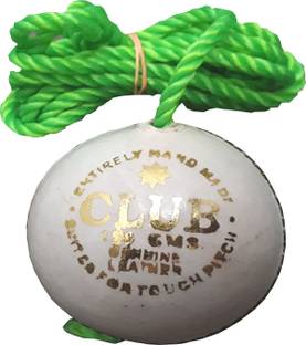 संर Club White Leather Cricket Hanging, Knocking & Practice Ball ( Pack Of 1 ) क्रिकेट लेदर बॉल