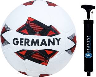 RASCO GERMANY WHITE FOOTBALL WITH PUMP MACHINE STITCHED UNDER 14 Football - Size: 5