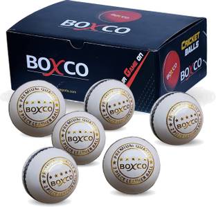 BOXCO Premium Hand Stiched Two Piece Cricket Leather Ball for Practice, T20 Matches Cricket Leather Ball