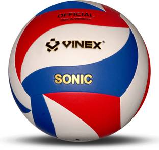 VINEX SONIC Volleyball | Machine-Stitched Smooth PU Surface | Butyl Bladder Volleyball - Size: 5
