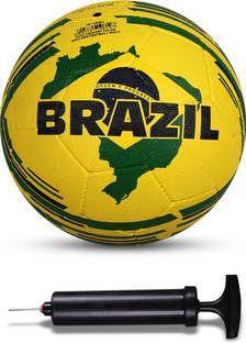 NIVIA Combo Country Color (Brazil) Moulded Football With Ball Pump Football - Size: 5