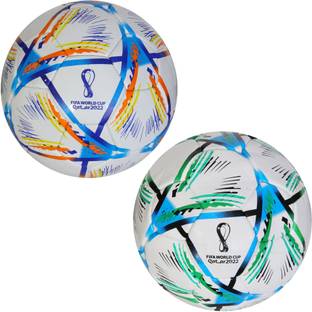 Wikigo World Cup 2022 Football Training Match Practice Outdoor Soccer Ball Rubber Football - Size: 5