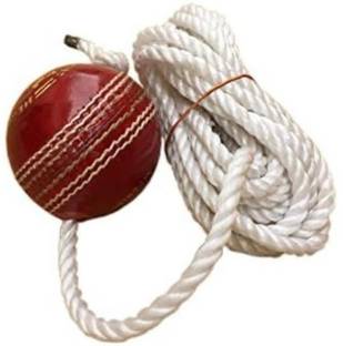 HOUSE OF COMMON N-E-W Leather Cricket Hanging Ball For Practice , 1 Ball / Red Color ,Sp02 Cricket Training Ball