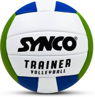 SYNCO Trainer Volleyball, PVC Machine Stiched, 18 Panels Soft Touch & Lightweight Volleyball - Size: 4