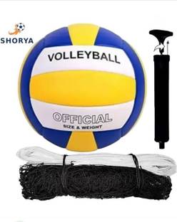 SHORYA PU LAMINATED PVC VOLLEYBALL WITH AIR PUMP AND NET SIZE-4 Volleyball - Size: 4
