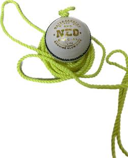 NSP Sports Leather Match Practice Hanging Cricket Ball White Cricket Training Ball