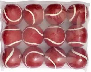 HACKERX Red Tennis ball pack of 12 for beginners Cricket Tennis Ball