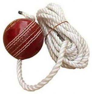 IKLONE NXC- Red Leather Cricket Hanging Ball For Knock Practice ,m3 Cricket Training Ball
