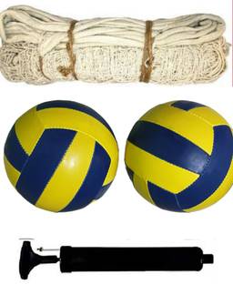 radion classic volley Y/B combo ball with cotton net and pump Free Volleyball - Size: 4